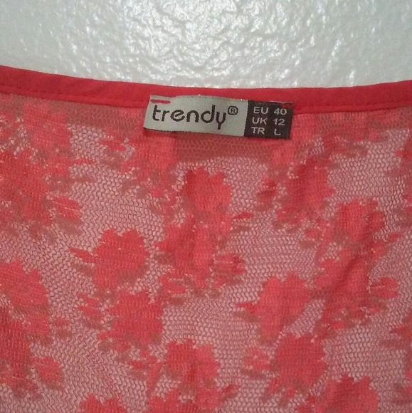 Trendy Size 40 Coral Drawstring Waist Dress - Picture 6 of 16